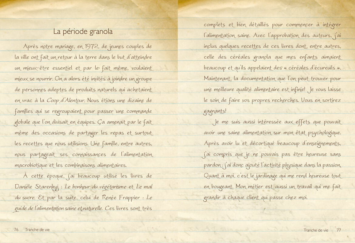 Projet livre miche de pain et tranches de vie