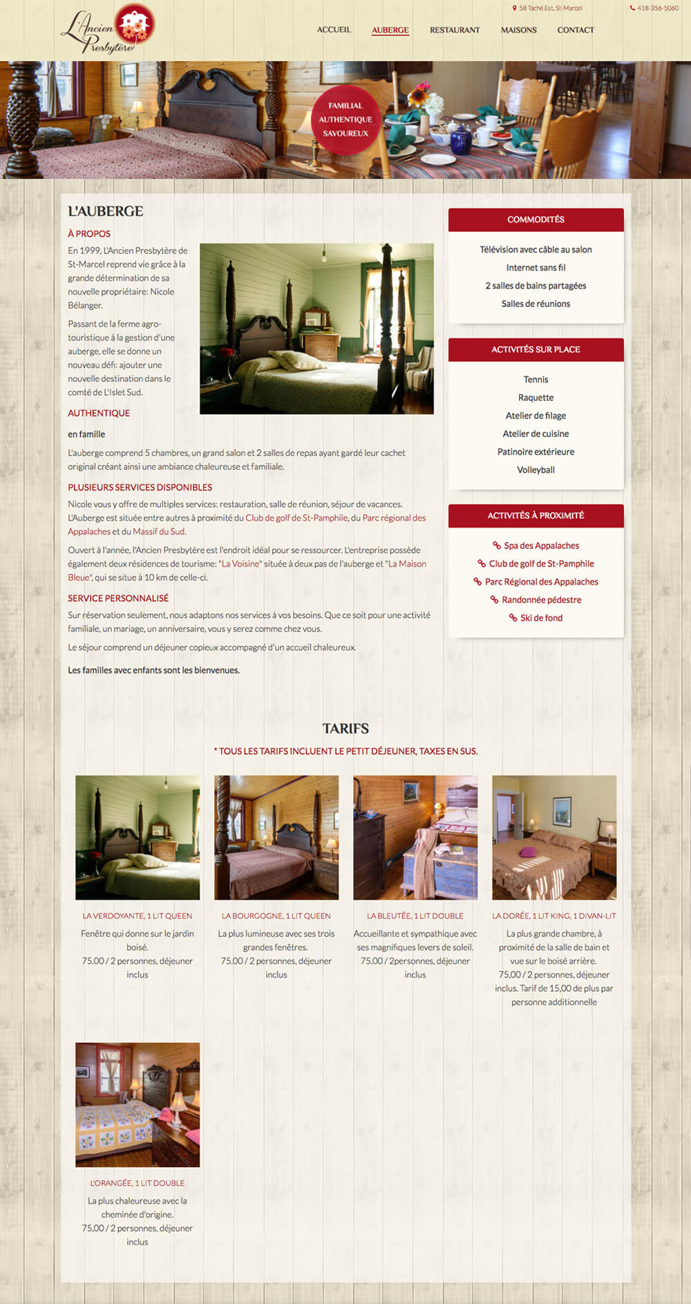 Projet web L'Ancien Presbytère