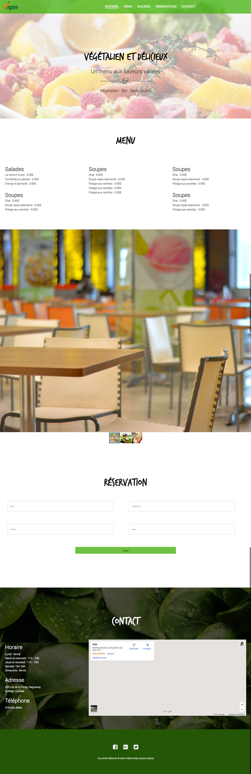 Projet web resto Vegan